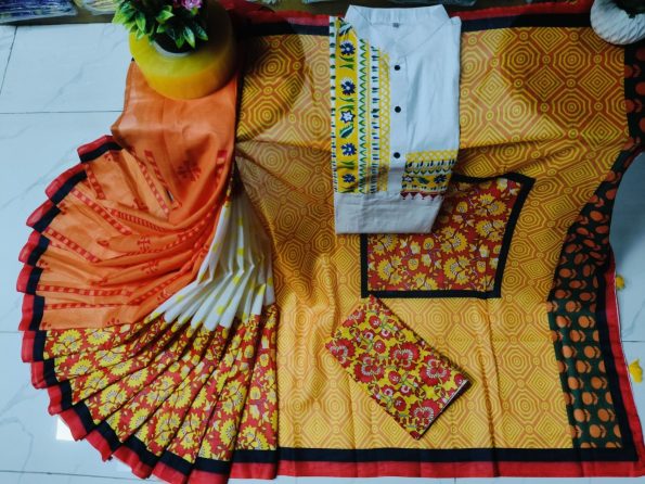 Sharee Panjabi Couple with Blouse Piece - Image 5