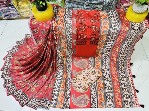 Sharee Panjabi Couple with Blouse Piece - Image 2
