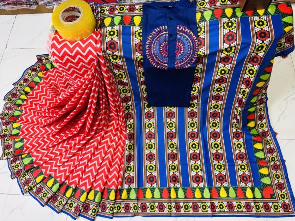 Sharee Panjabi Couple with Blouse Piece