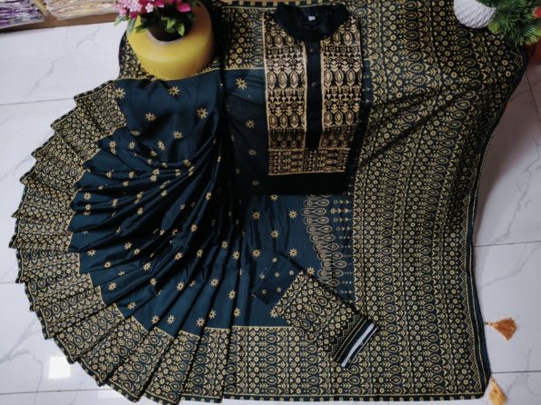 Sharee Panjabi Couple with Blouse Piece - Image 8