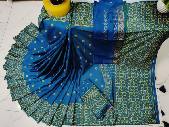Sharee Panjabi Couple with Blouse Piece - Image 7