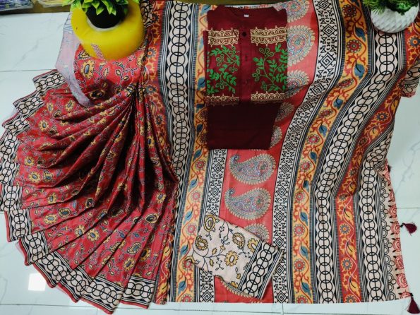 Sharee Panjabi Couple with Blouse Piece - Image 11