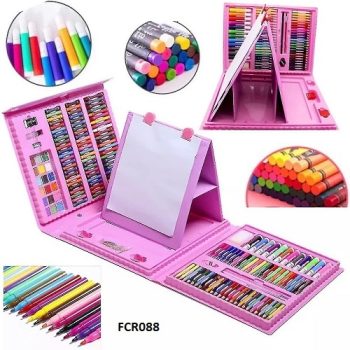 Drawing Art Set Painting Drawing Supplies 208 Pcs (Pink Color Box) FCR088
