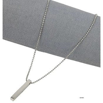 Fashion Frill Men's Silver Locket Pendant Necklace Chain For Boys and Men MNJ043