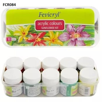 Fevicryl Acrylic Colours Sunflower Kit (10 Colors x 15 ml) FCR084