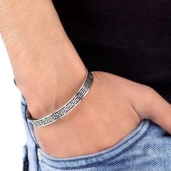 Royal Steel Looping Pattern Bracelet for Men MNJ005
